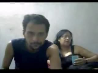Indian full-blown couple mr and mrs gupta in webcam